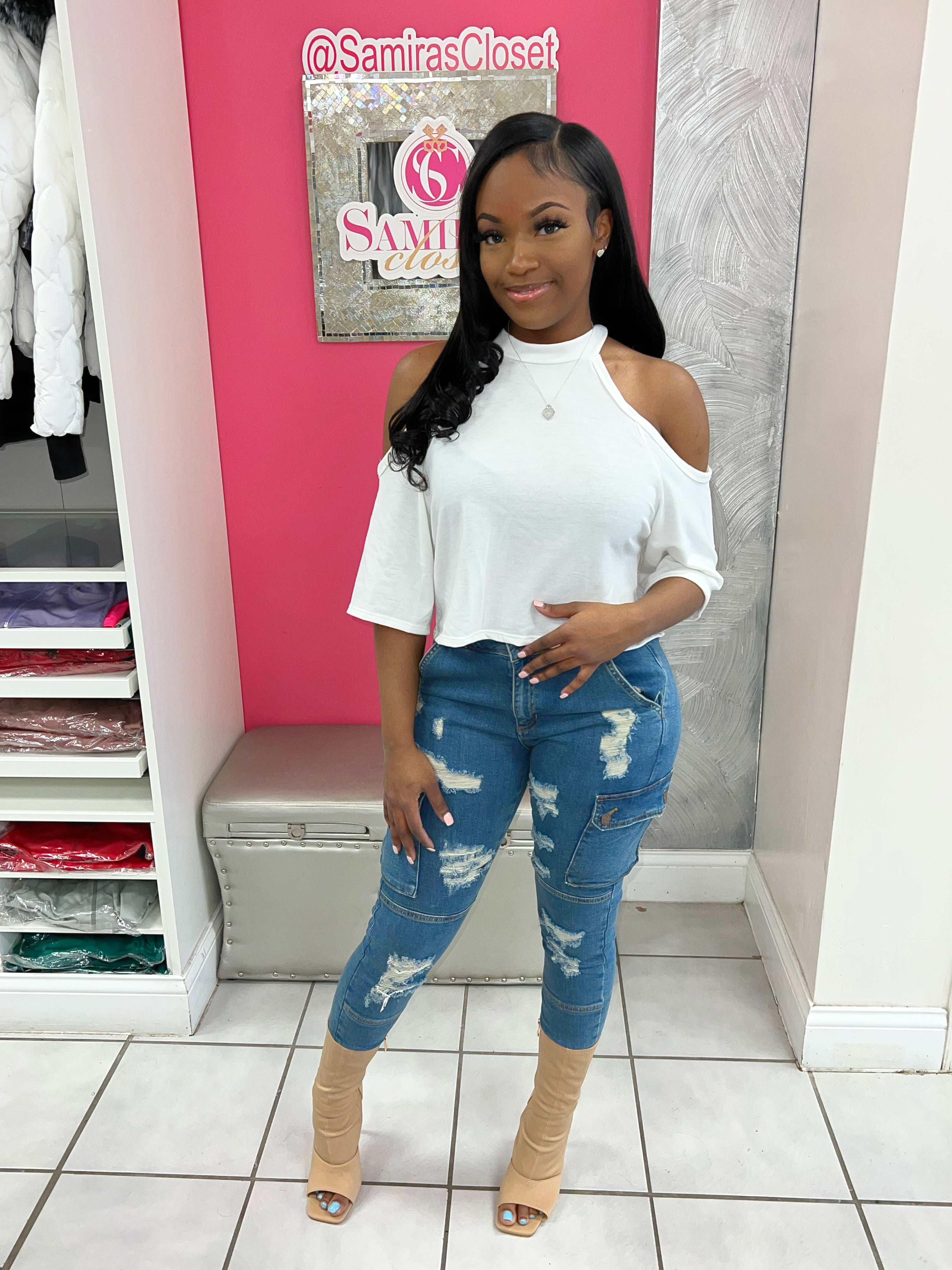 Cold Shoulder Crop Top