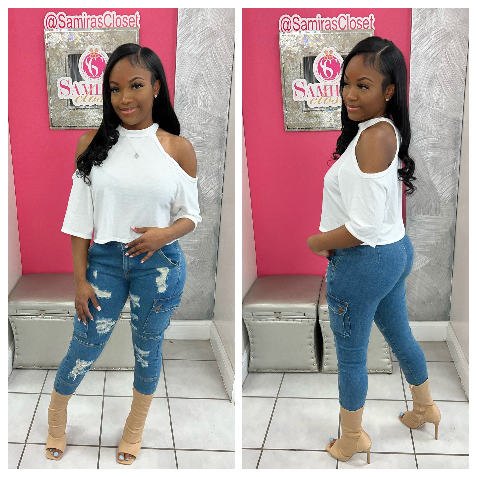 Cold Shoulder Crop Top