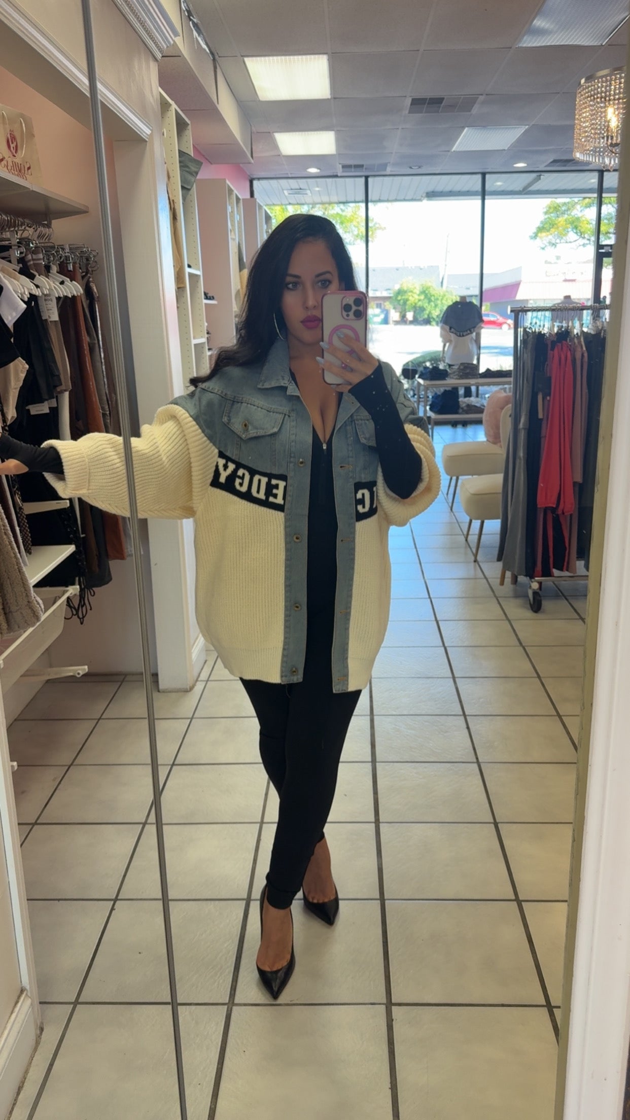 So Chic Denim Contrast Jacket