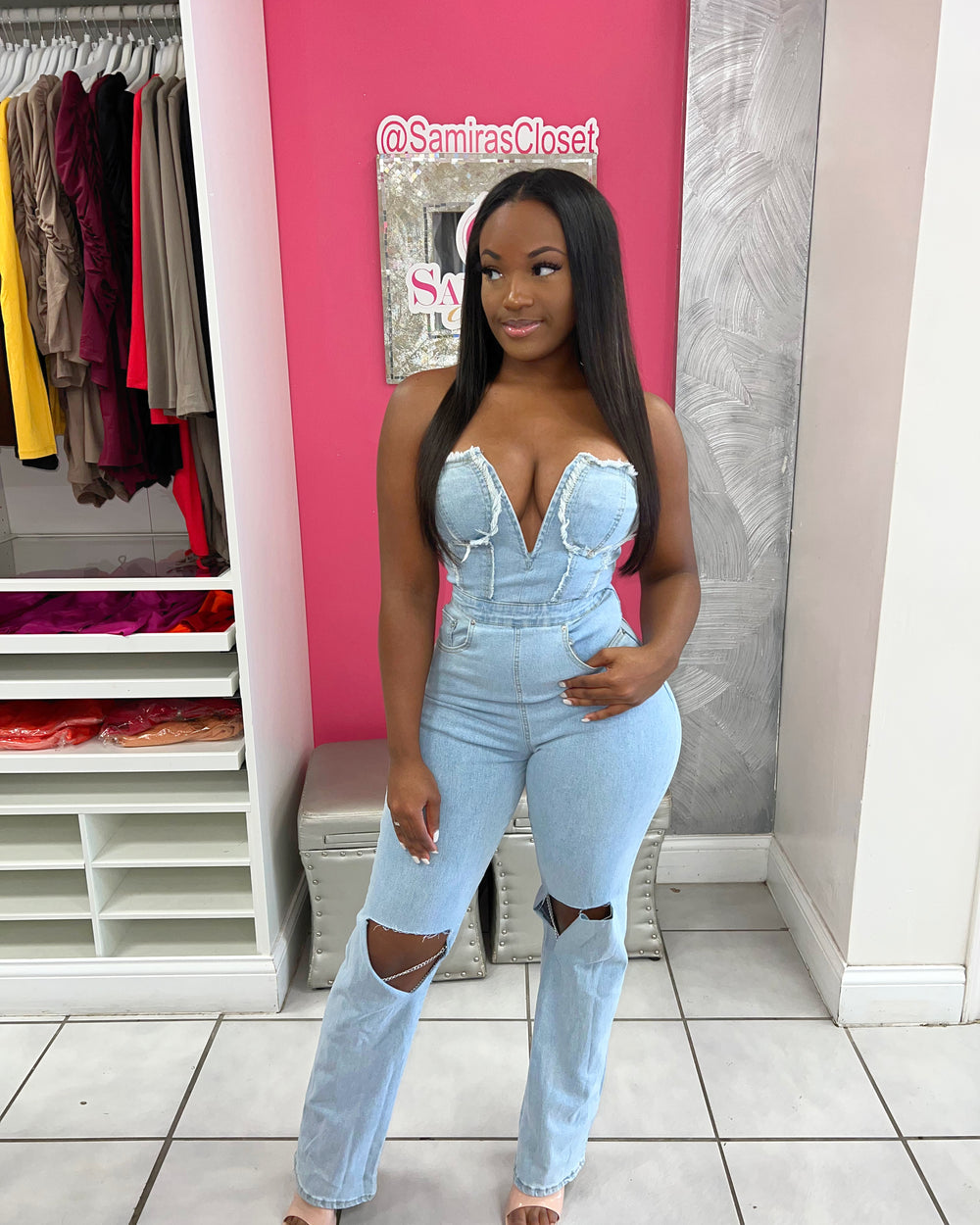 Too Fly Denim Jumpsuit