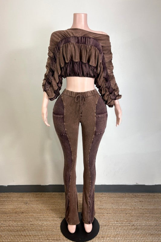 Crush Hour Pants Set-Espresso