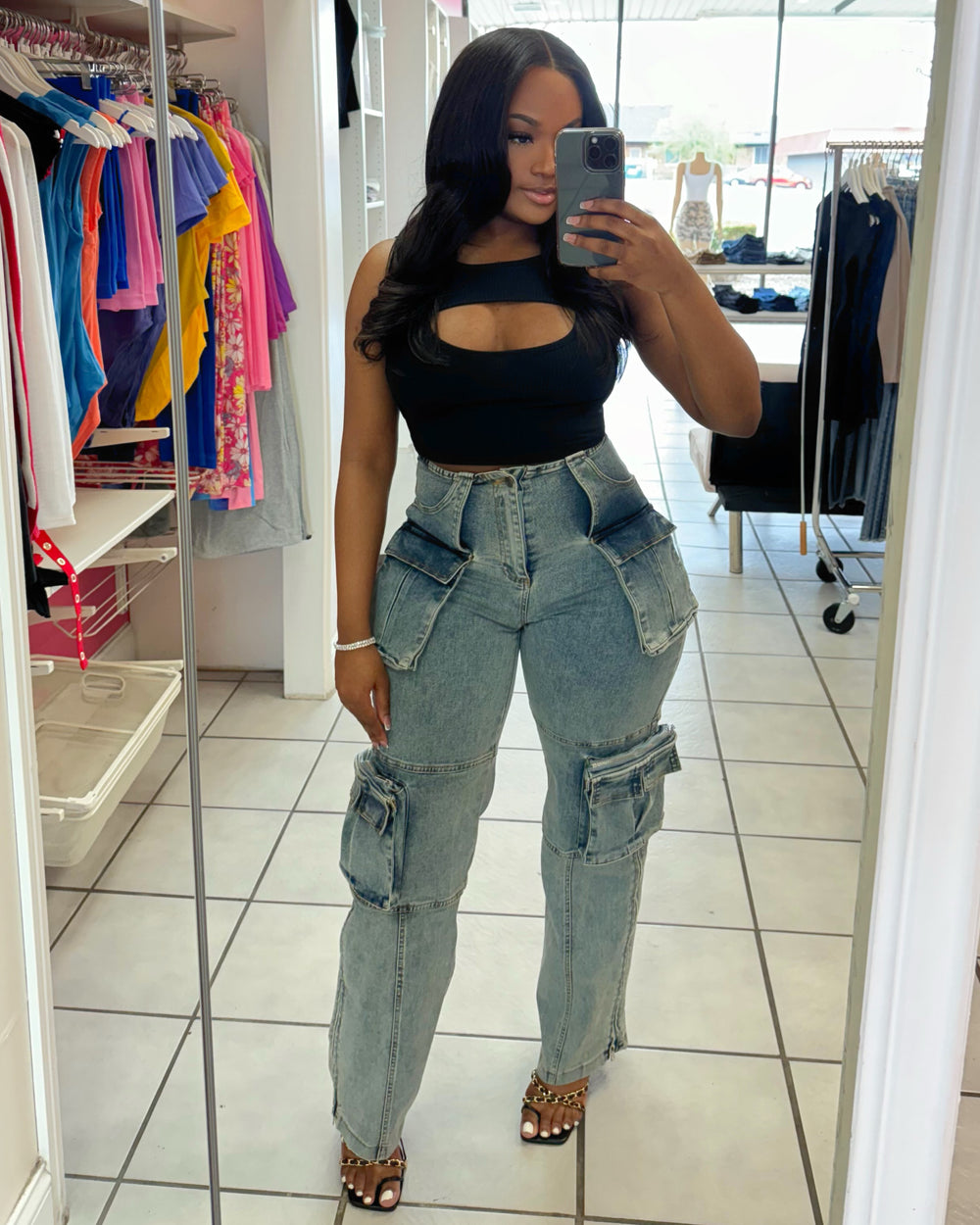 Fly Girl Utility Cargo Jeans