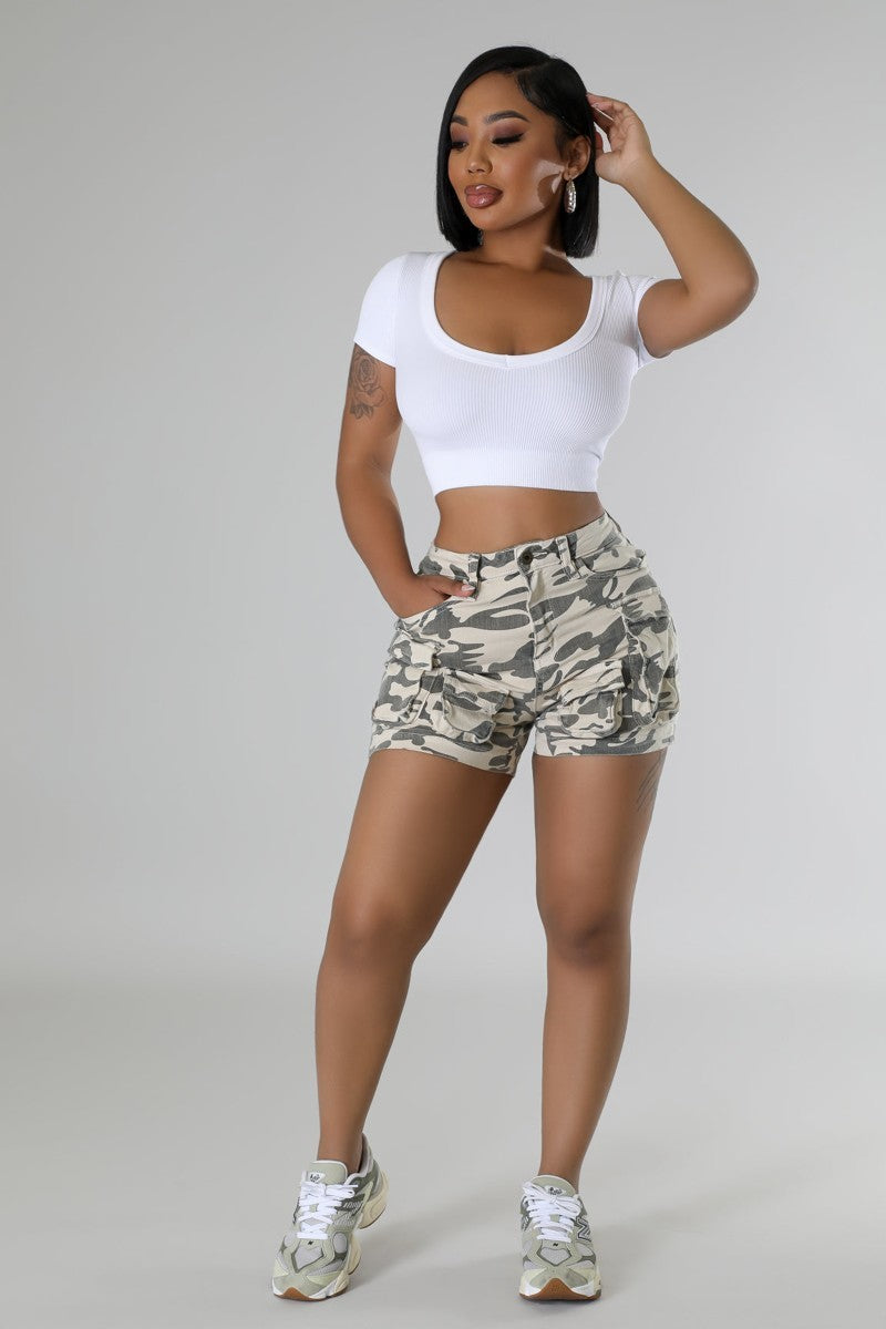 High Status Cargo Shorts-Camo