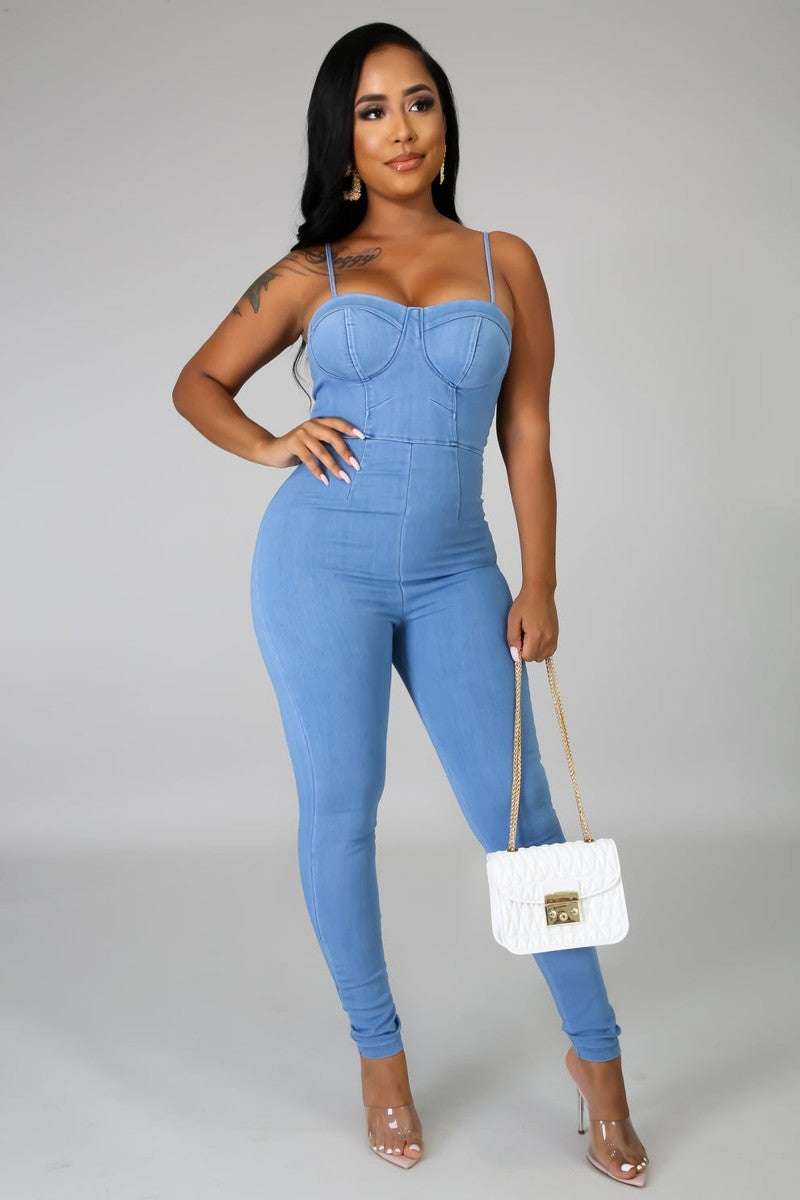 Sweetheart Denim Jumpsuit