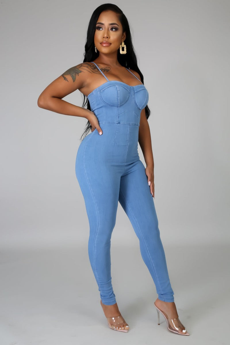 Sweetheart Denim Jumpsuit