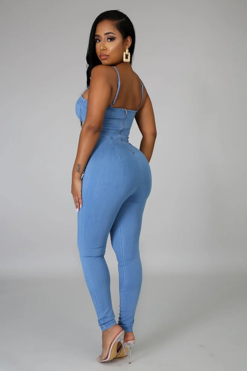 Sweetheart Denim Jumpsuit