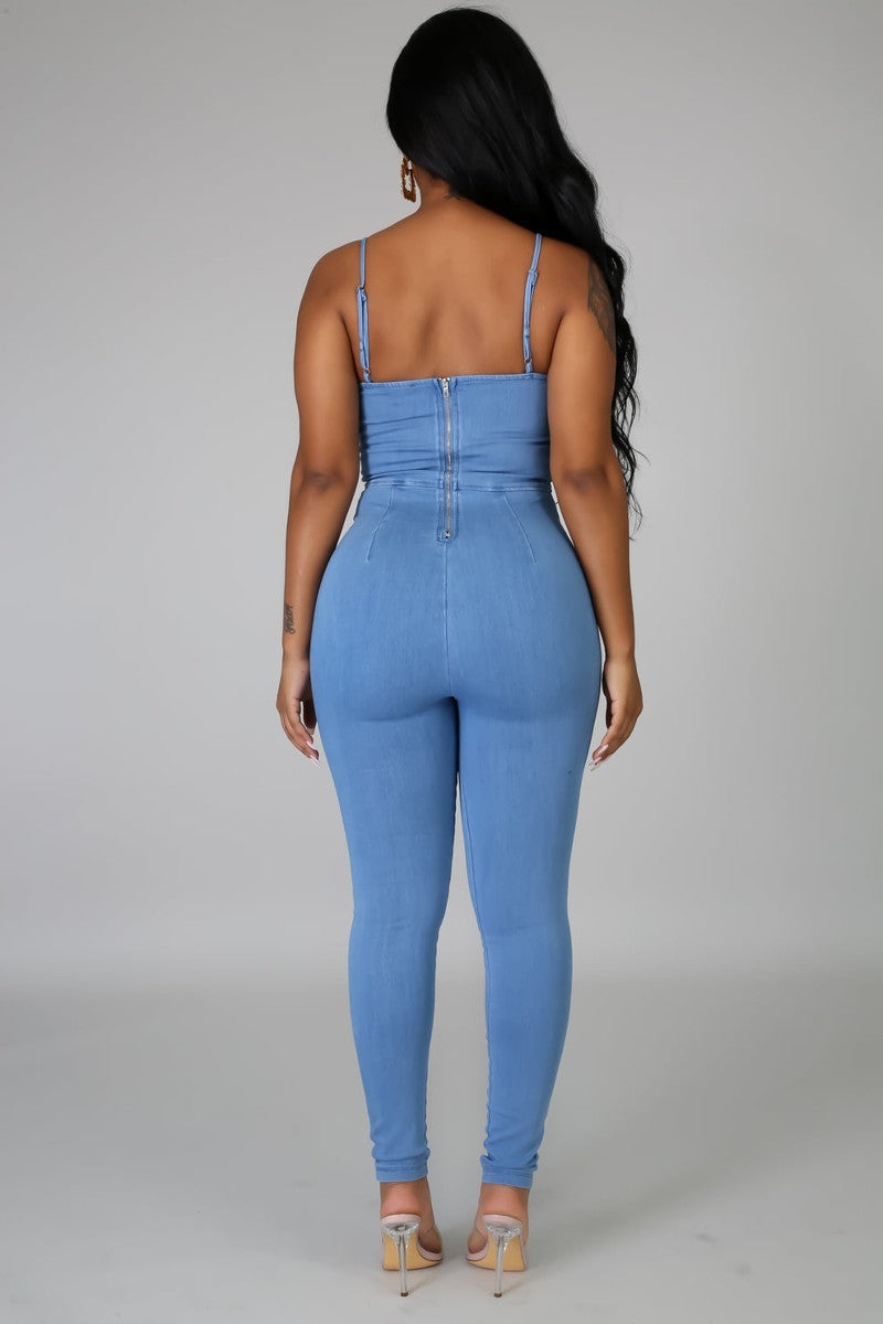 Sweetheart Denim Jumpsuit