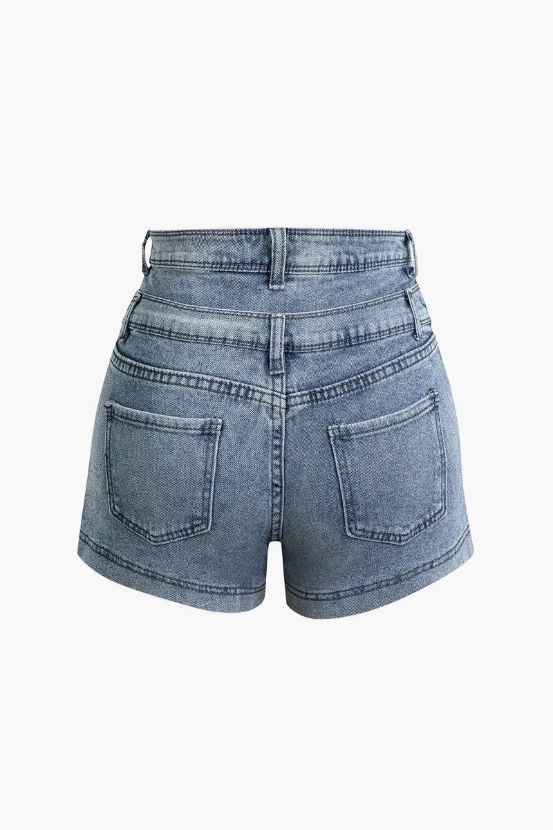 Heat Wave Cargo Shorts-Light Denim