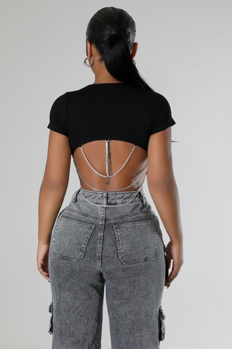Baddie Fever Crop Top-Black