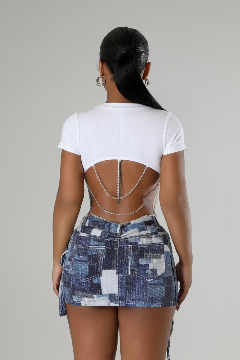 Baddie Fever Crop Top-White