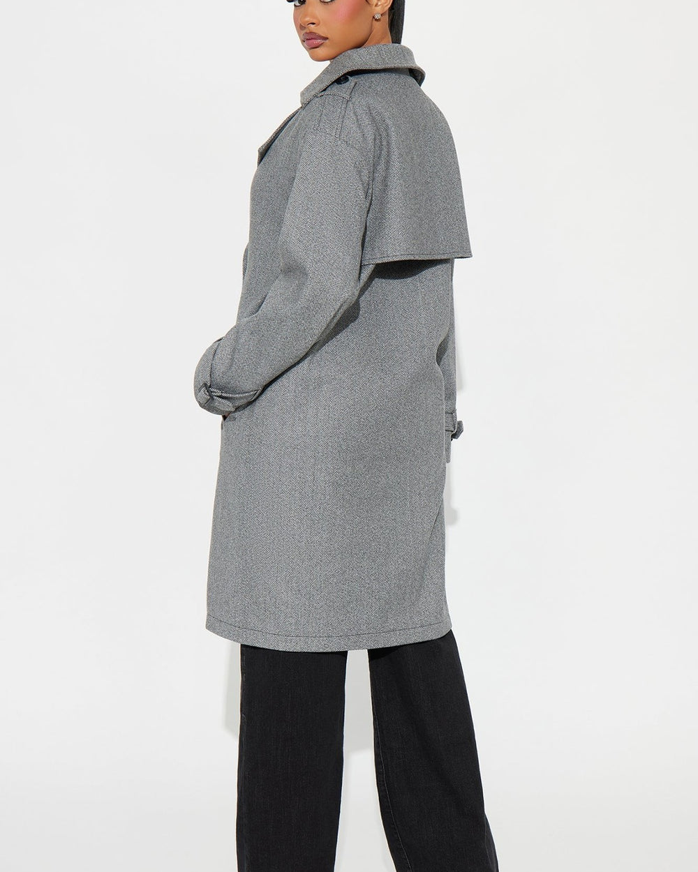 Downtown Trench Coat-Grey