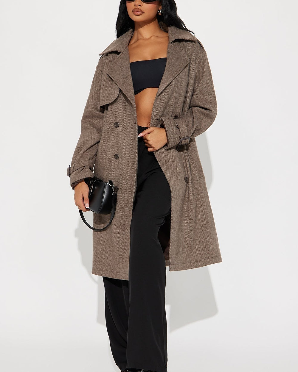 Downtown Trench Coat-Taupe