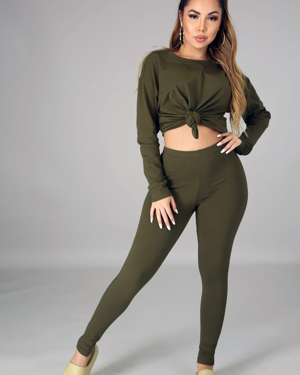 Under Pressure Legging Set-Olive