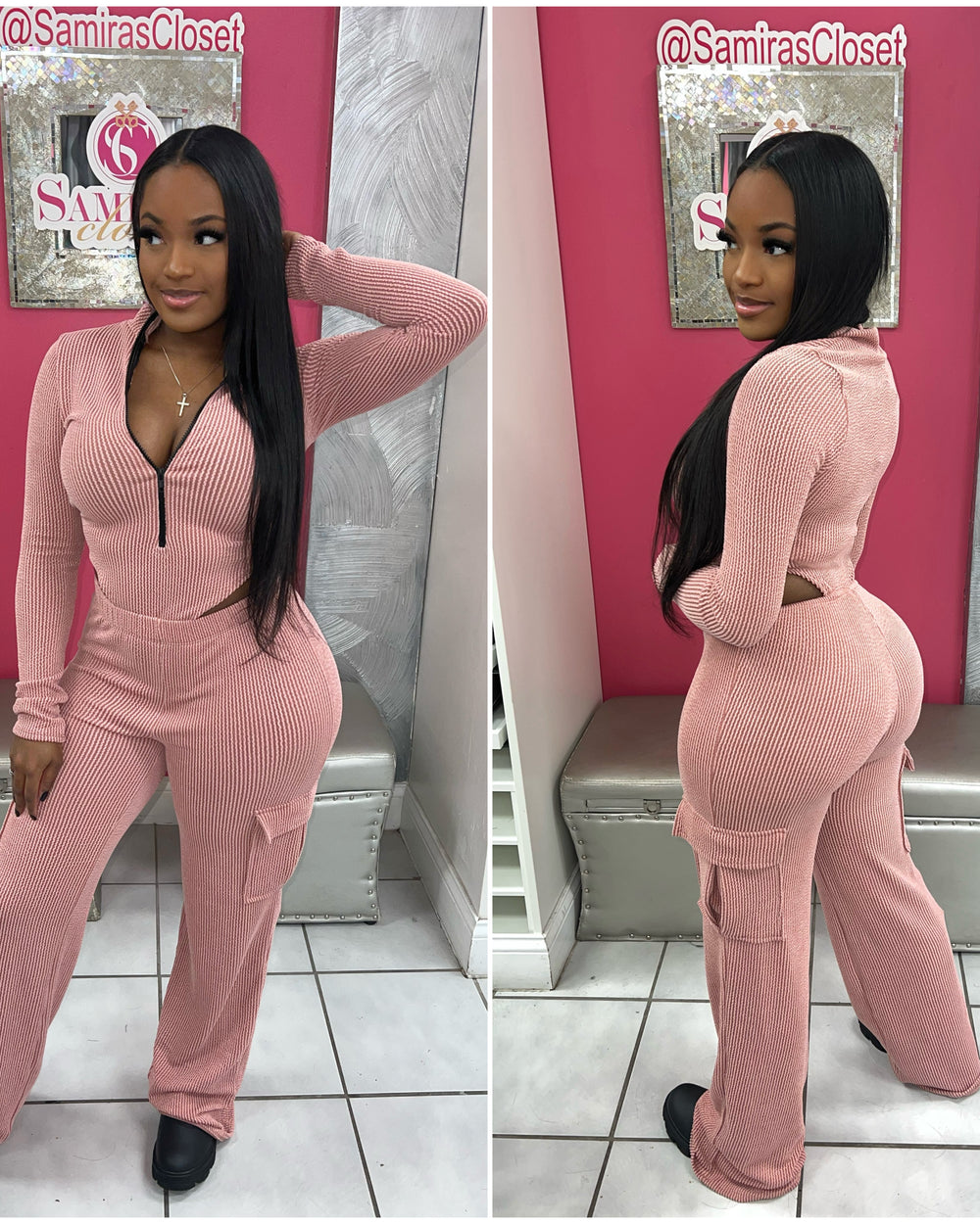 Chill Mami Pants Set-Pink