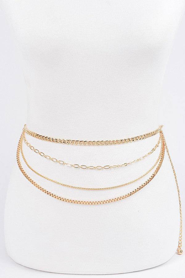 Layered Chain Belt-Gold