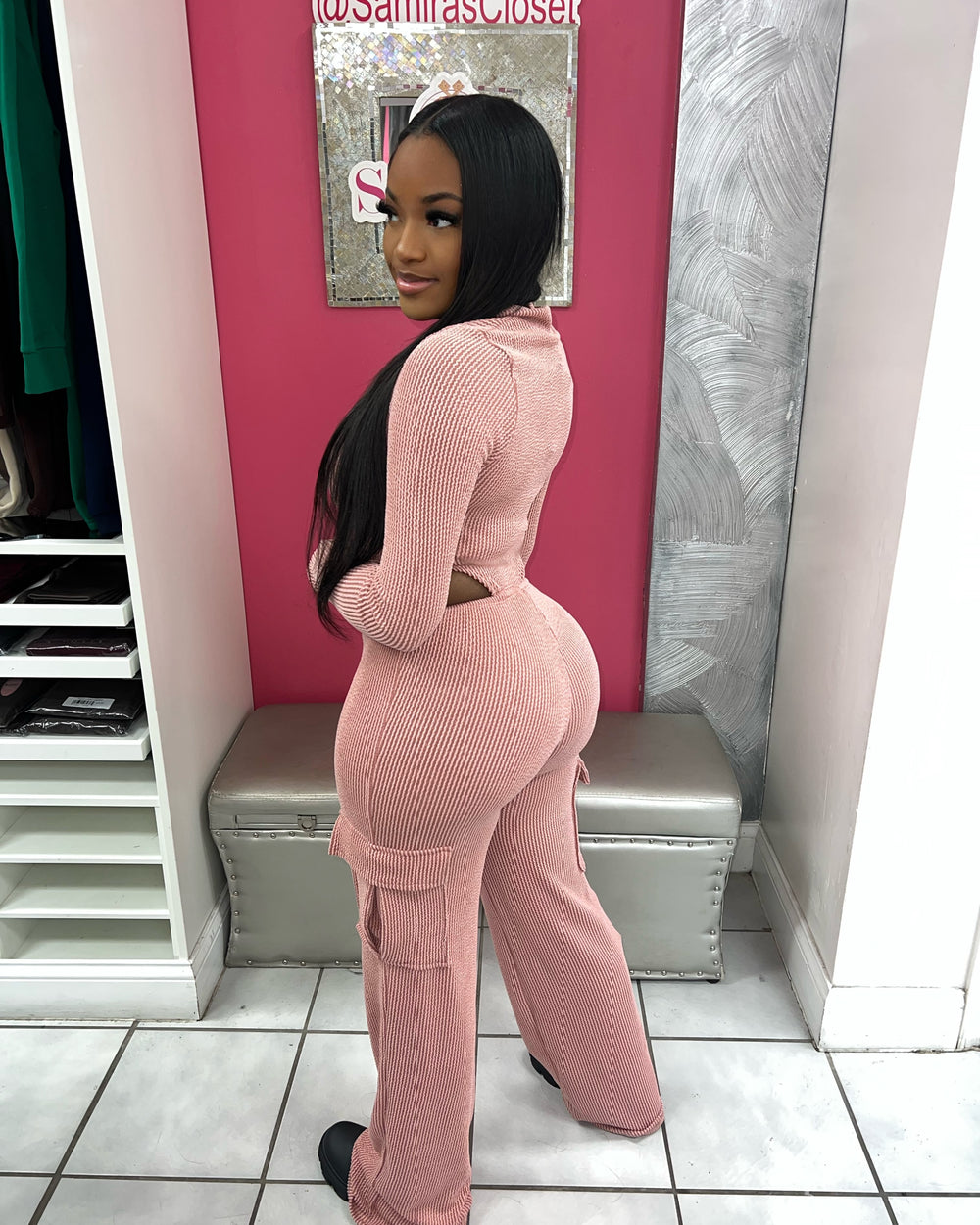 Chill Mami Pants Set-Pink