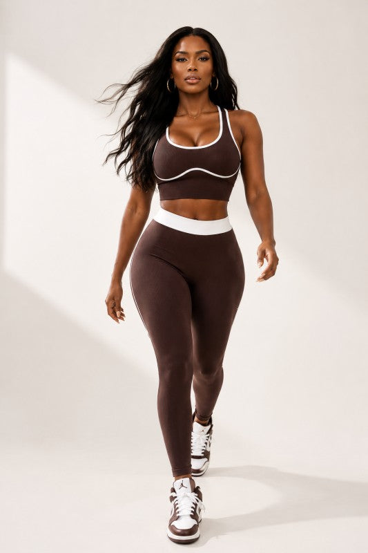 Power Play Active Set-Chocolate Brown