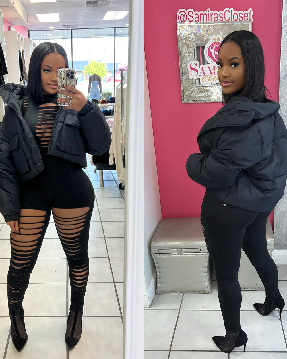 Showtime Puffer Jacket-Black