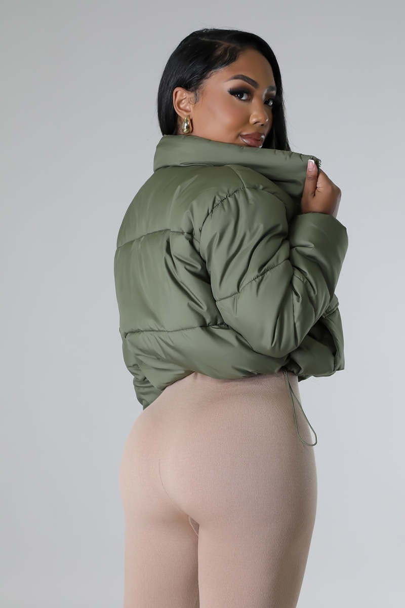 Showtime Puffer Jacket-Olive