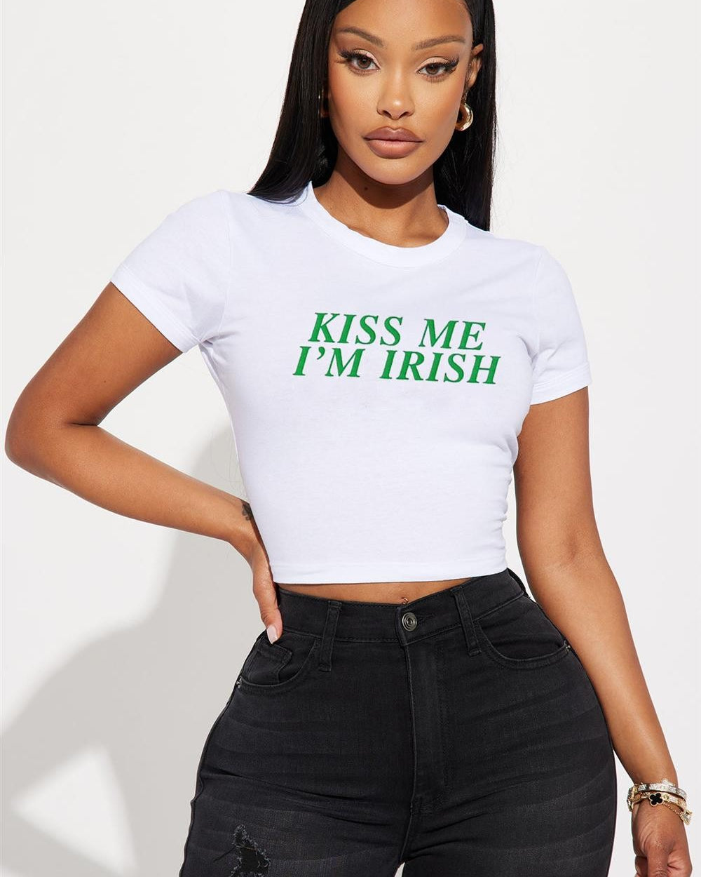 Kiss Me Im Irish Crop Top