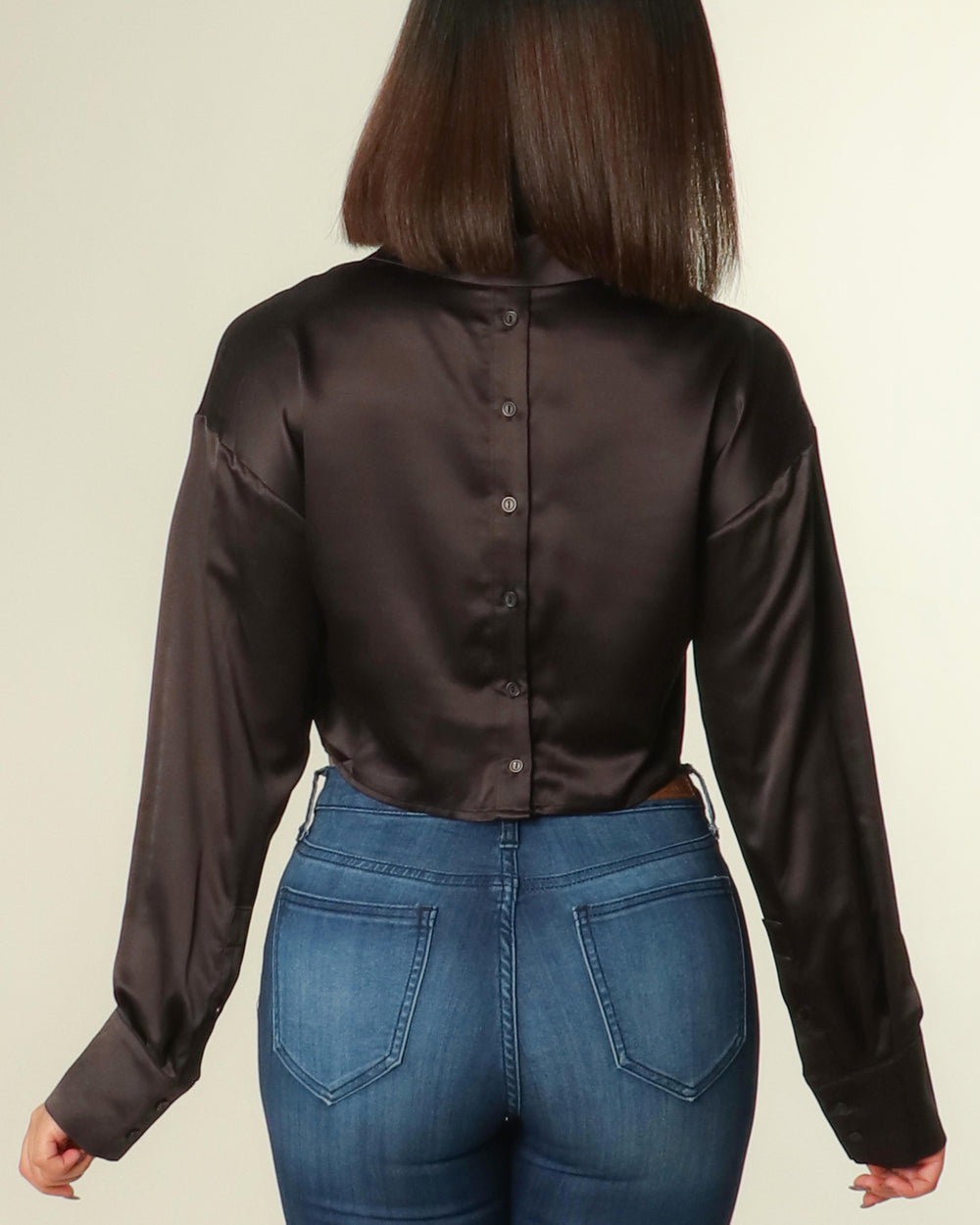 Satin Love Top-Black