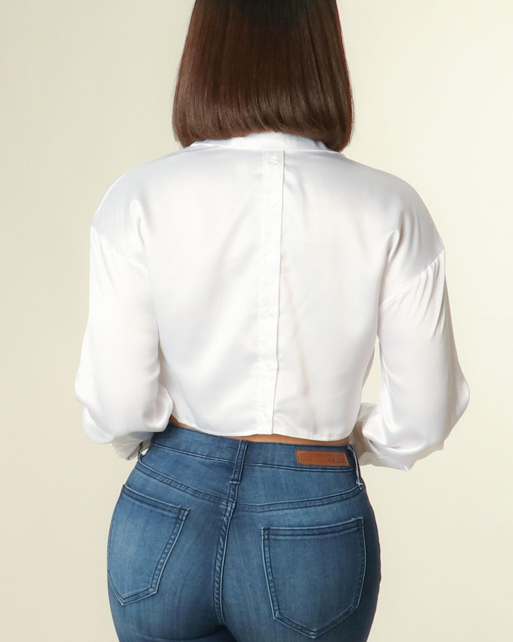 Satin Love Top-White