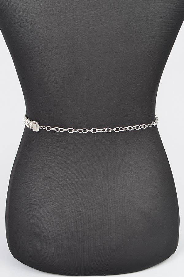 Diamond Chain Belt-Silver