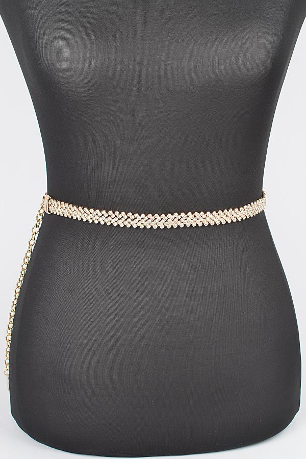 Diamond Chain Belt-Gold