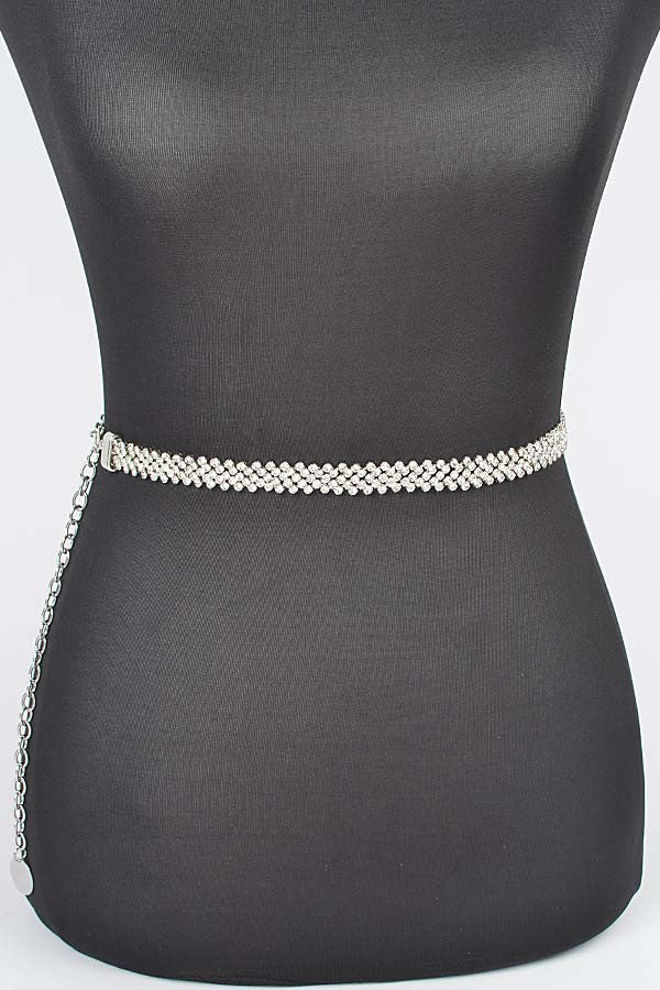 Diamond Chain Belt-Silver