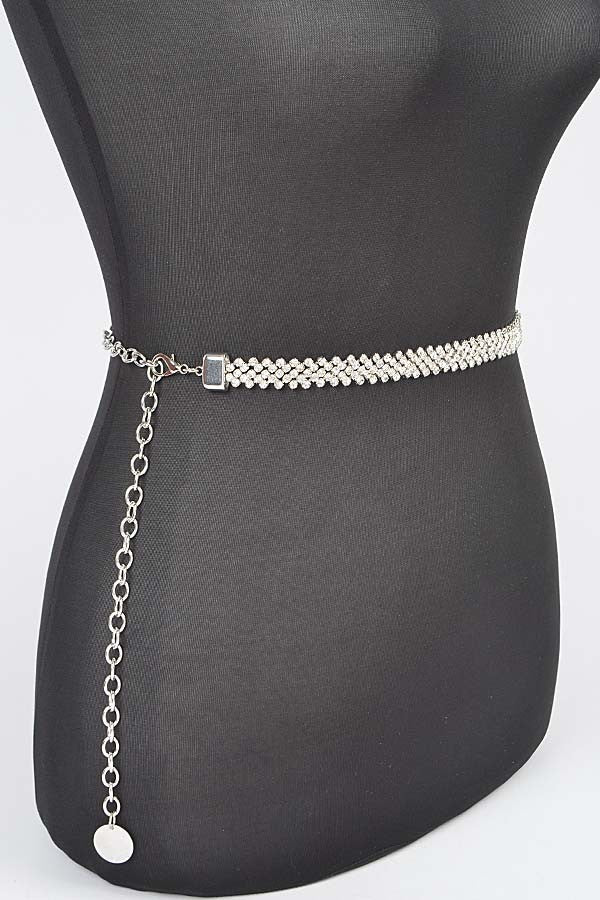 Diamond Chain Belt-Silver