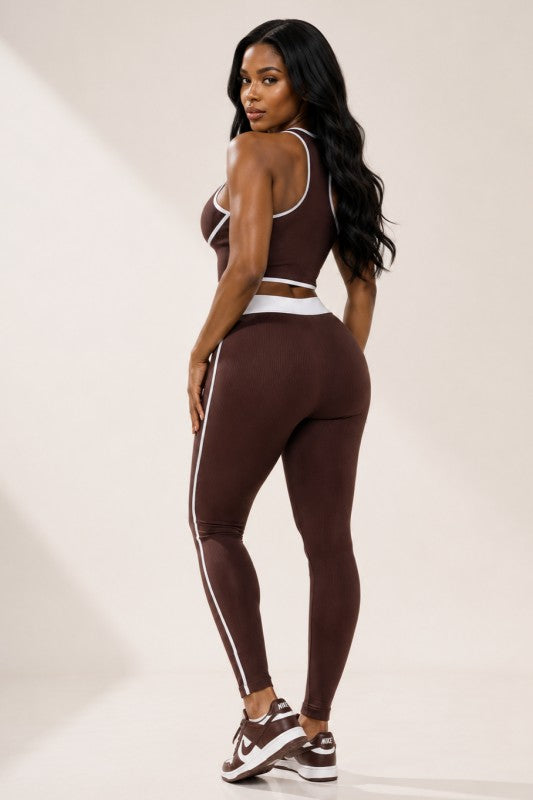 Power Play Active Set-Chocolate Brown