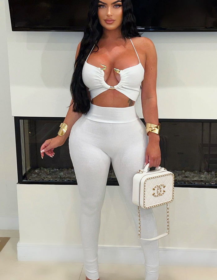 Tulum Nights Pants Set-White