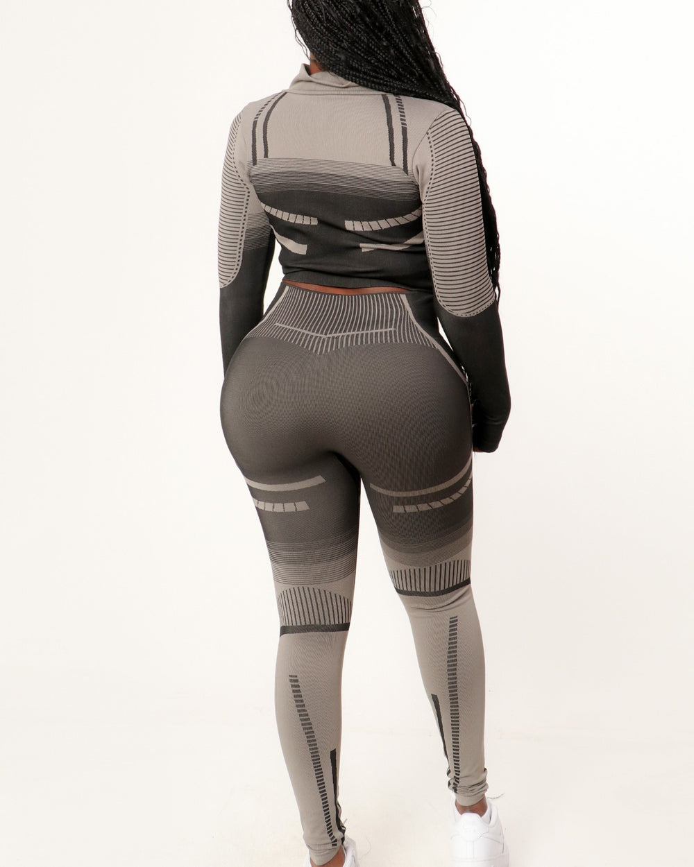 Retro Legging Set-Charcoal