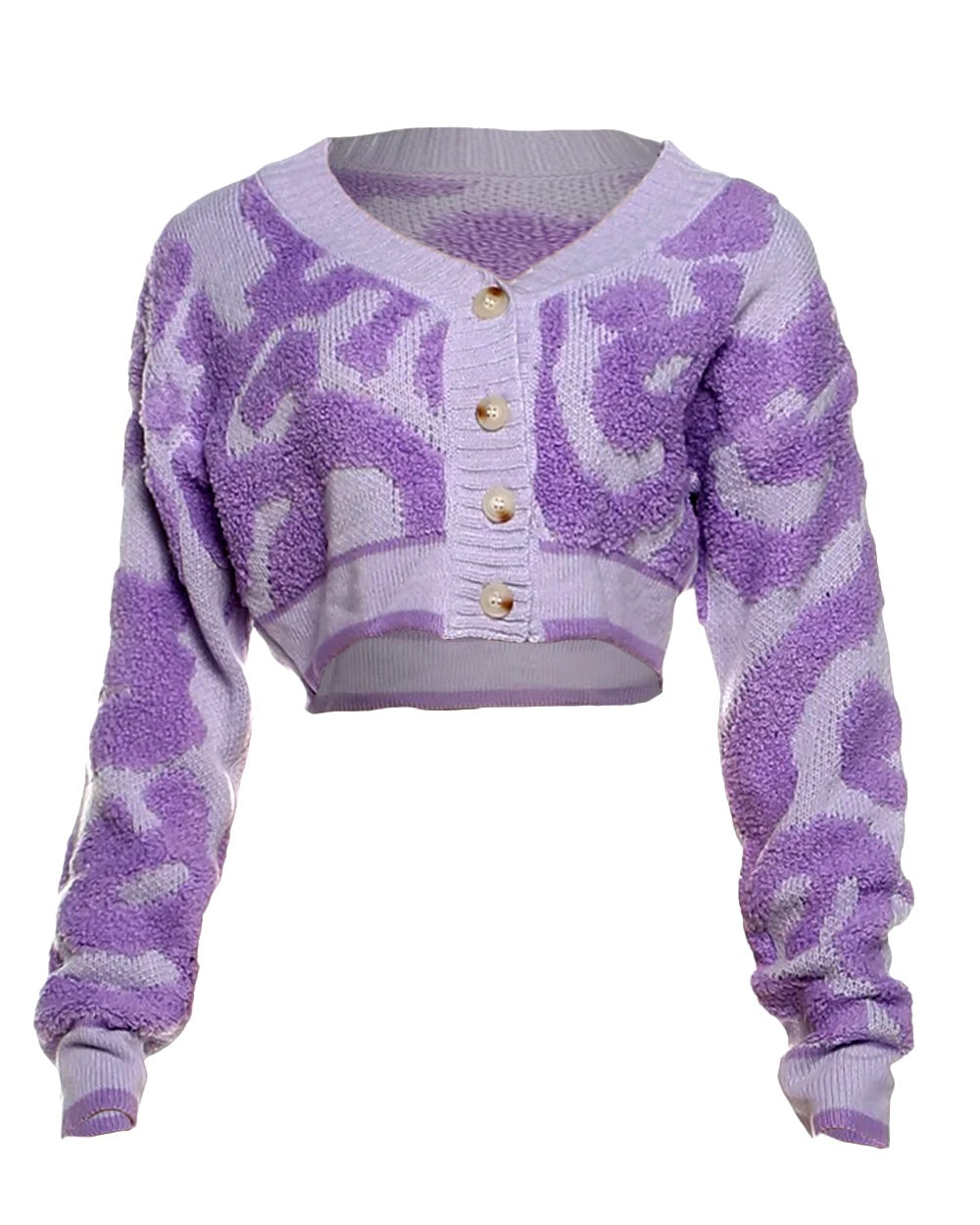 Out Of Love Crop Sweater-Lavender