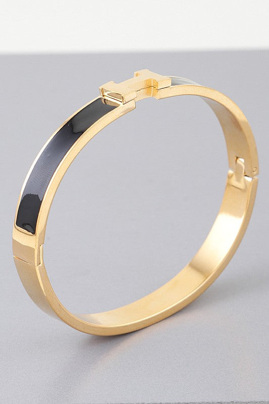 H Cuff Bracelet - Black