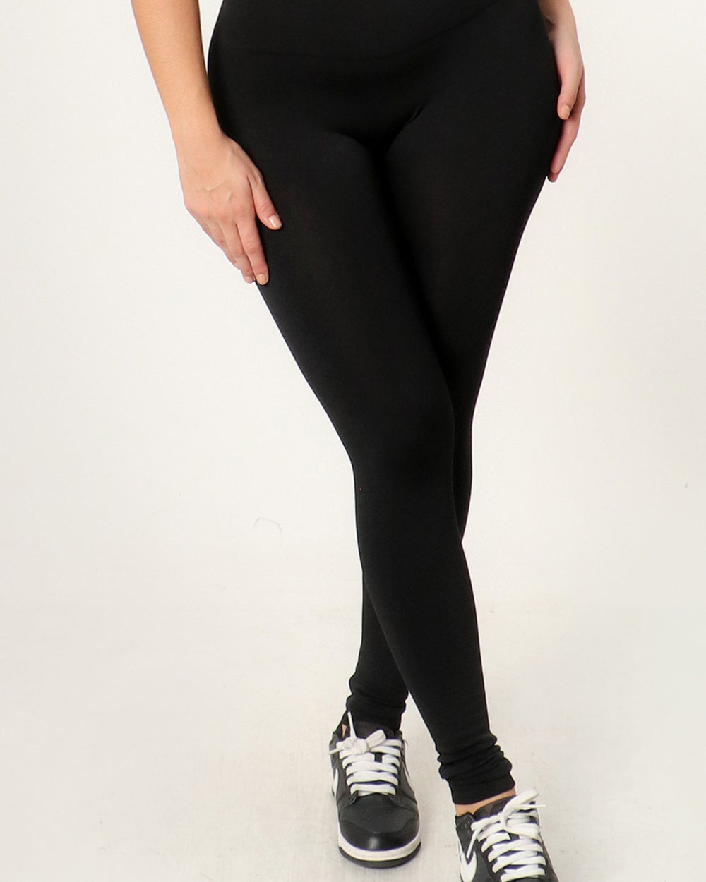 Everyday Fleece Lined Leggings-Black