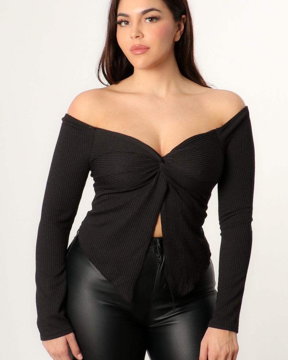 Amelia Off Shoulder Top-Black