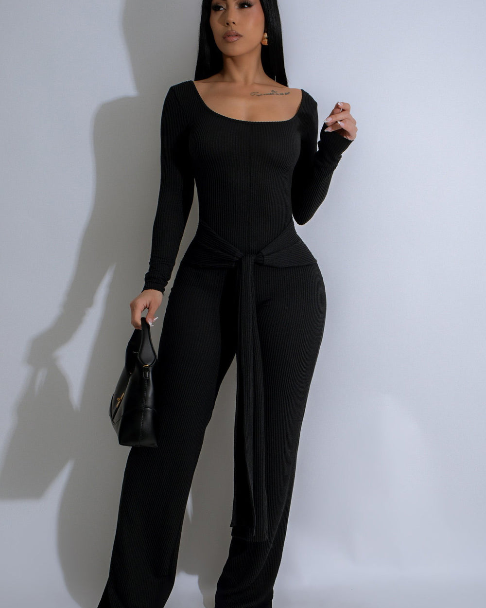 Ava Tie Jumpsuit-Black