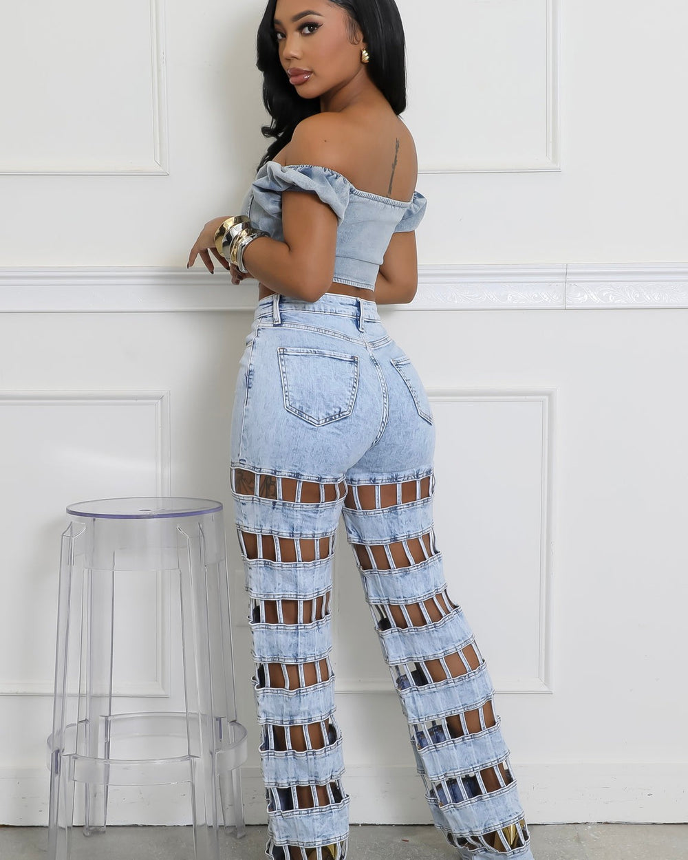 Fine Line Denim Jeans