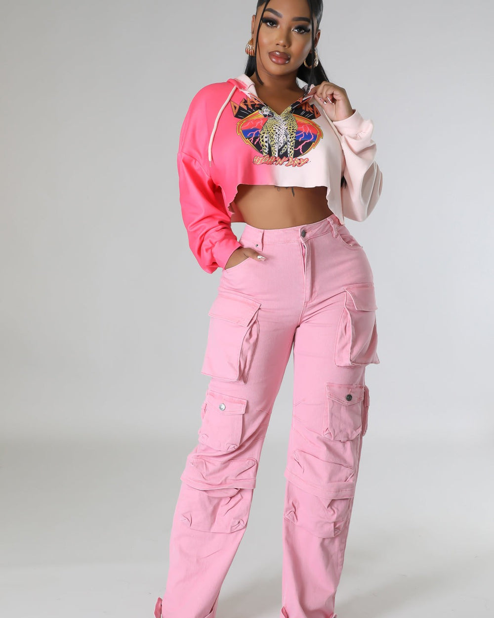 Girl Crush Cargo Pants-Bubblegum