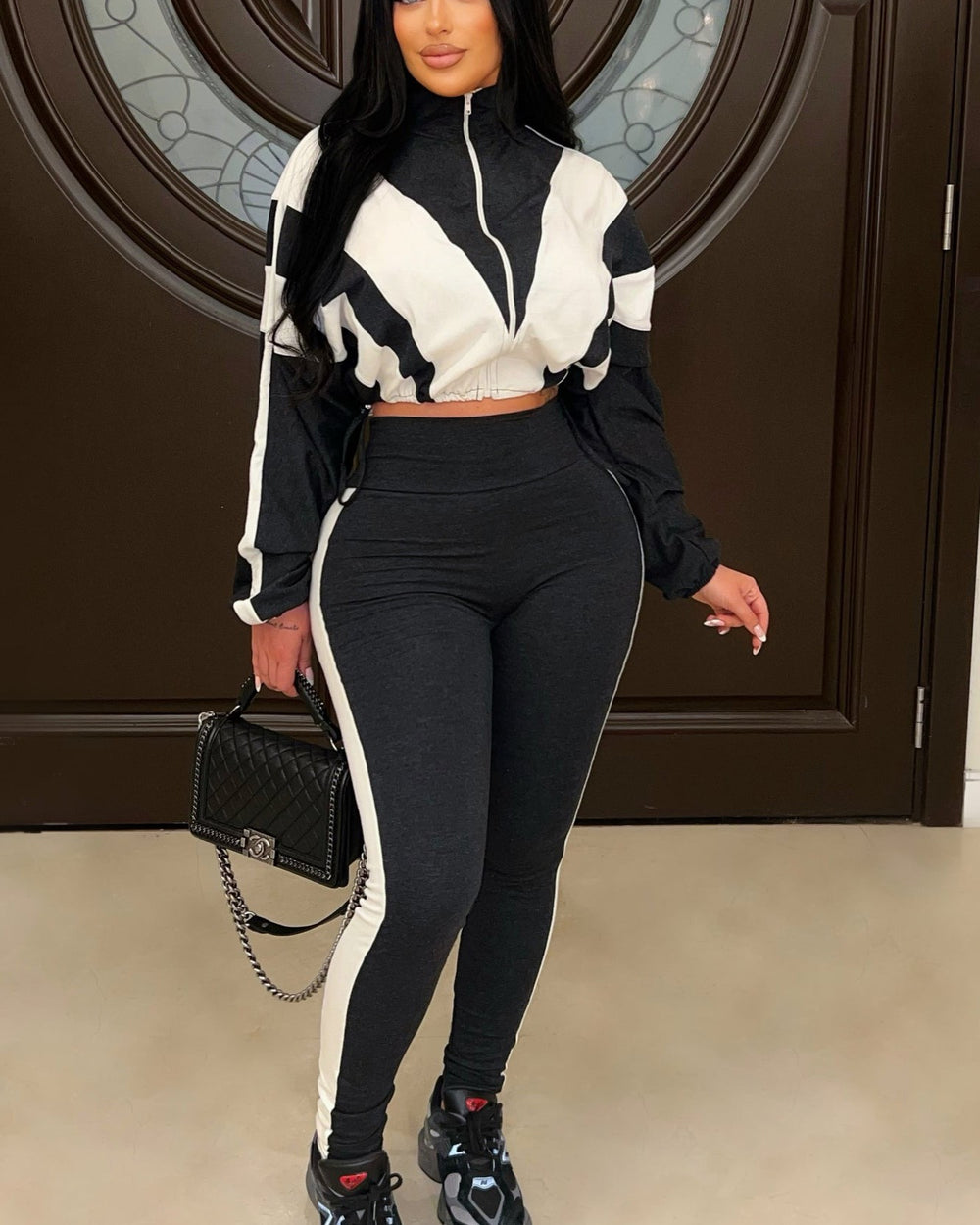 Sporty Girl Legging Set-Black