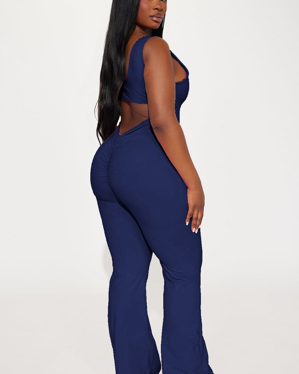 Kelly Cut-Out Jumpsuit-Navy