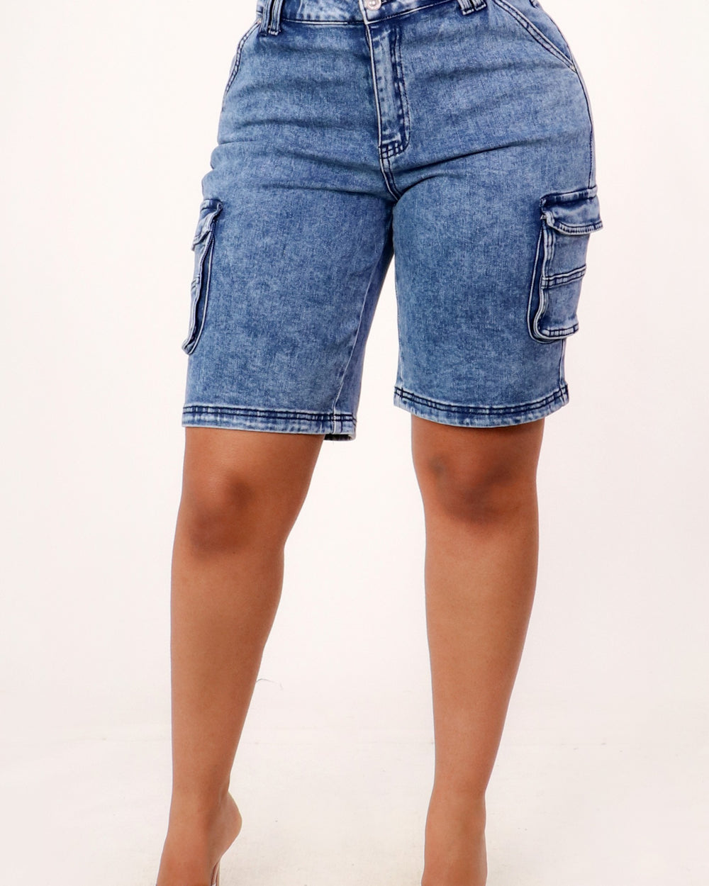 Jaw Drop Cargo Denim Shorts
