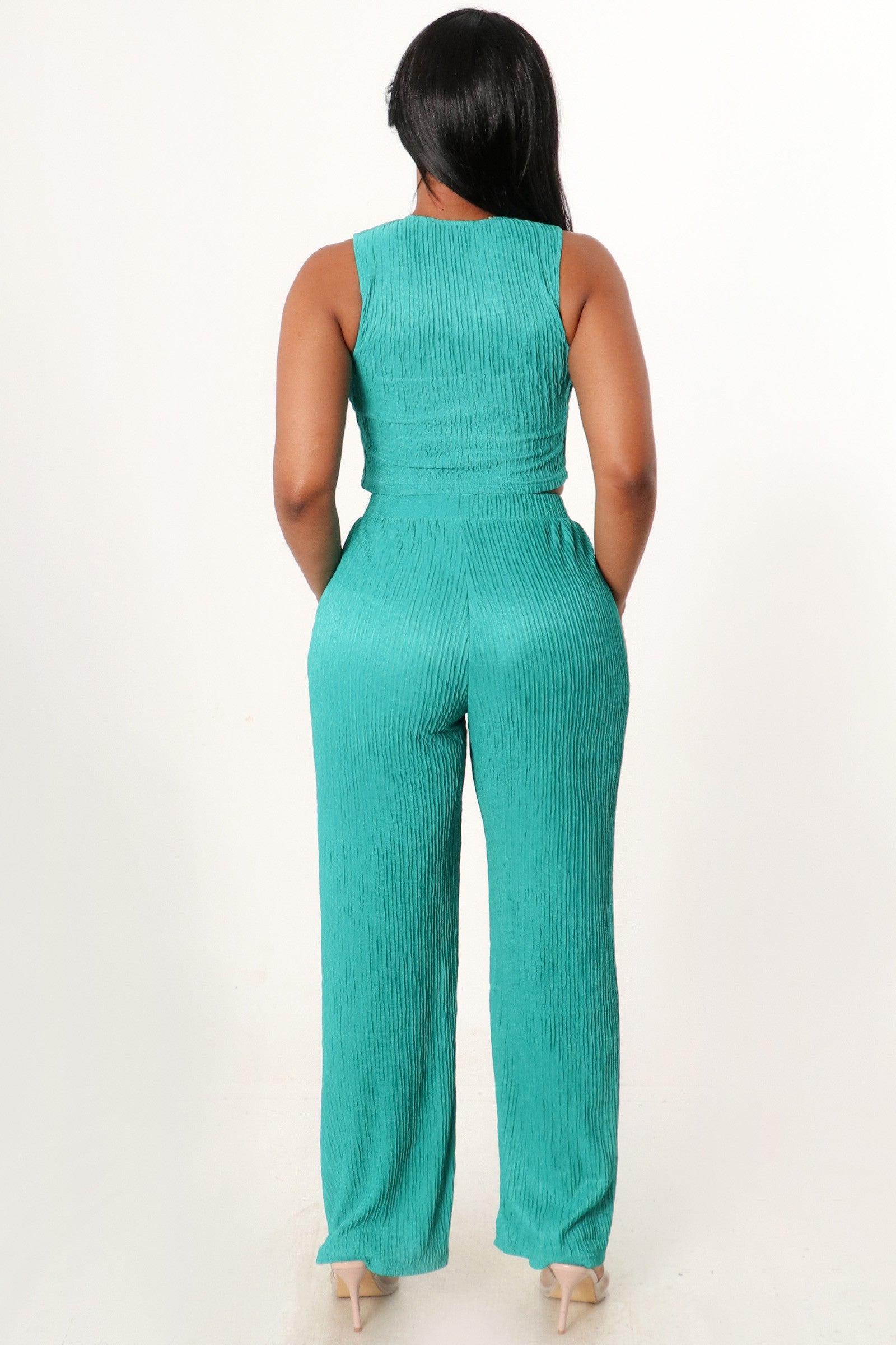 Resort View Pants Set-Teal