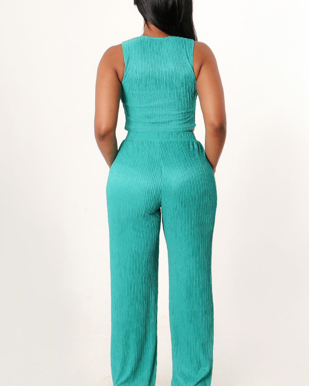 Resort View Pants Set-Teal