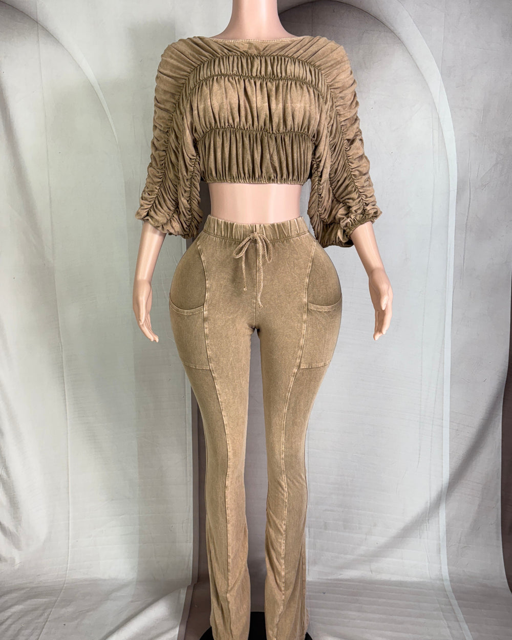 Crush Hour Pants Set-Tan