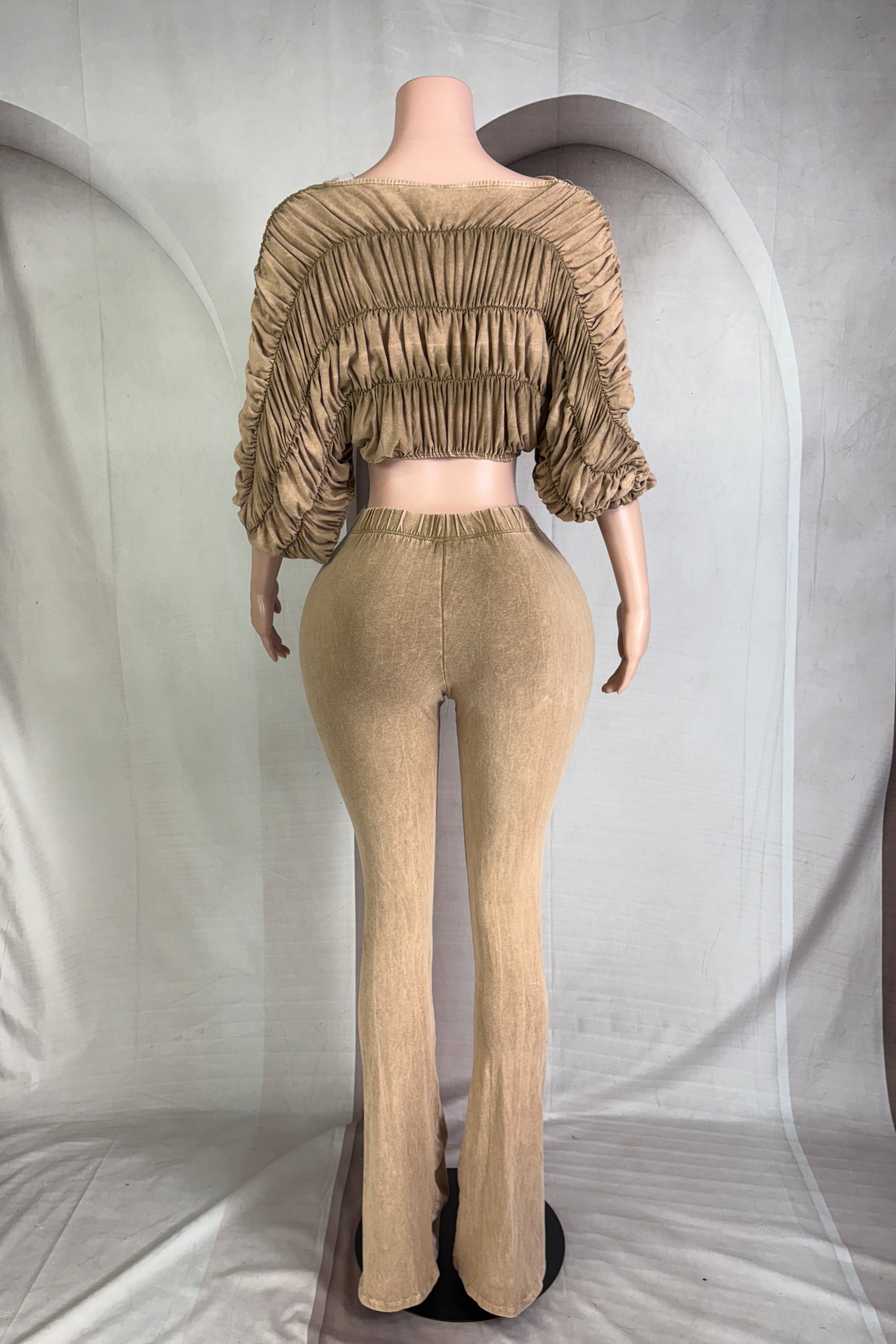 Crush Hour Pants Set-Tan