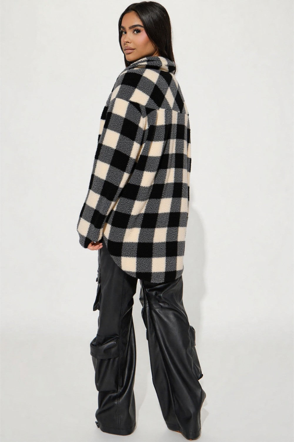 Plaid Babe Flannel-Black/Ivory