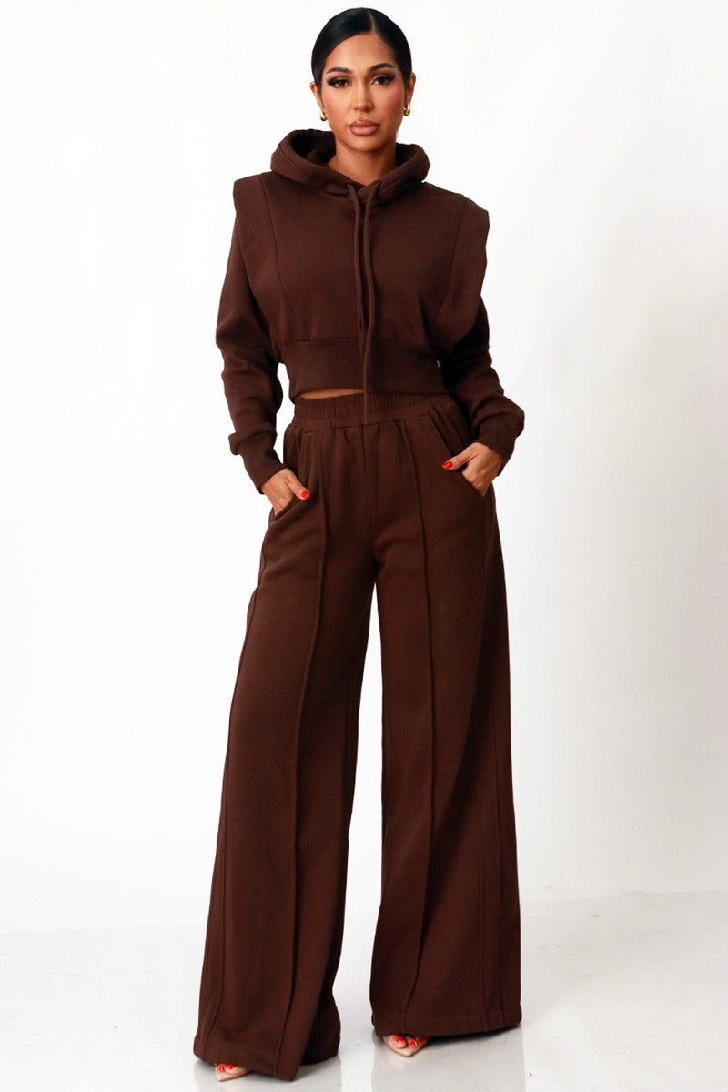 Major Moves Sculpted Jogger Set-Brown