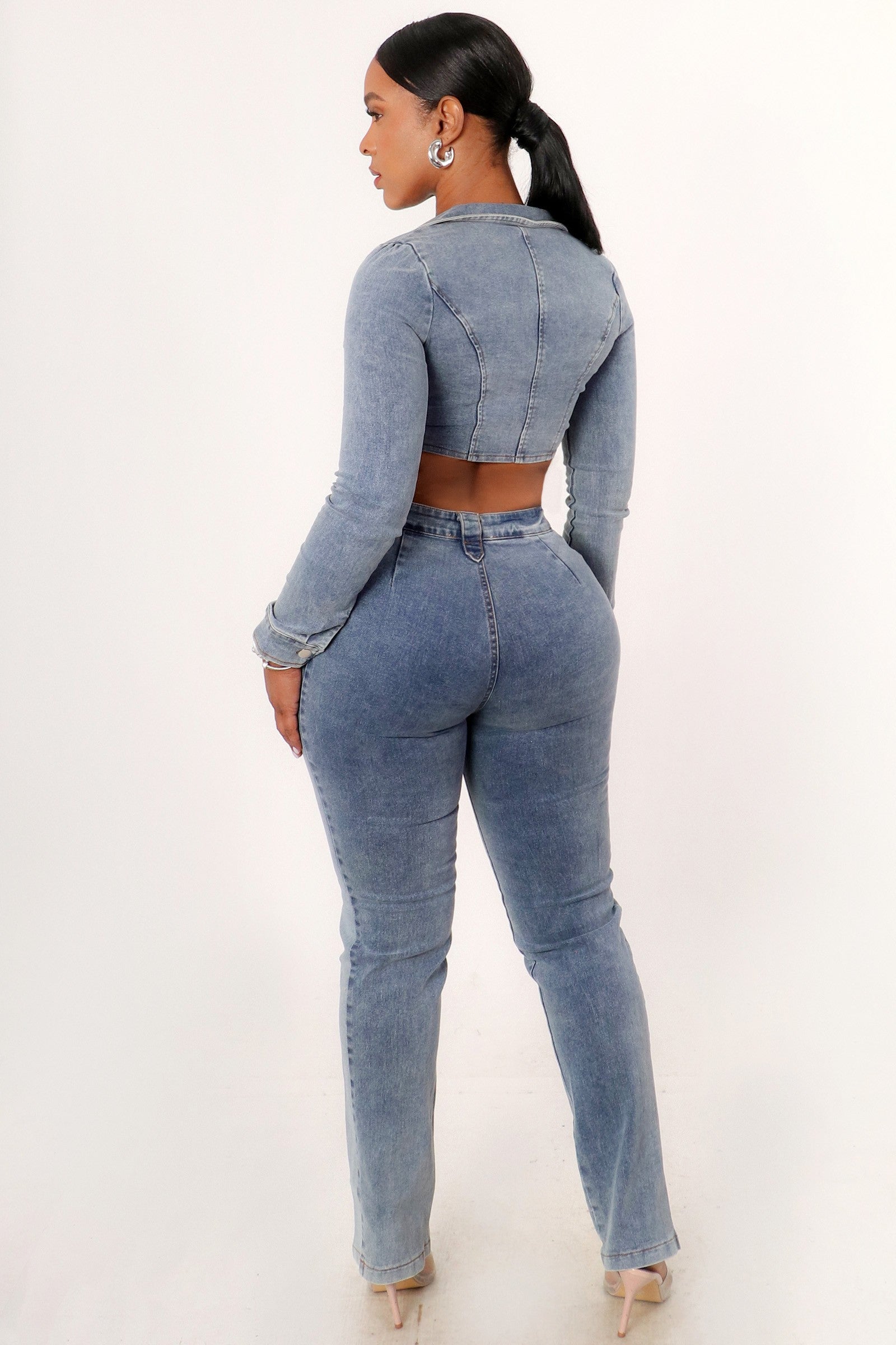 Own The Night Denim Pants Set